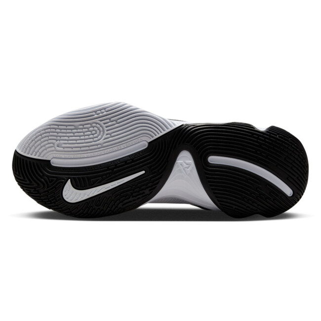 white basketball shoes with colorful bottom